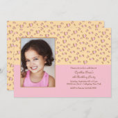 Invitation photo Léopard Rose (Devant / Derrière)