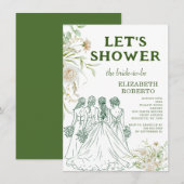 Invitation Photo Let's Shower Elizabeth Pampas Fête des marié (Devant / Derrière)