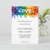Invitation 🌈 Photo LGBTQ Peinte Avec mariage D'Amour (Debout devant)