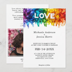 Invitation 🌈 Photo LGBTQ Peinte Avec mariage D'Amour