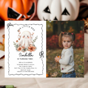 Invitation Photo Little Boo Ghost Anniversaire