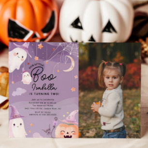 Invitation Photo Little Boo Ghost Anniversaire