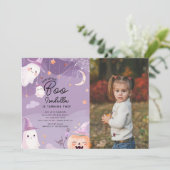 Invitation Photo Little Boo Ghost Anniversaire (Debout devant)