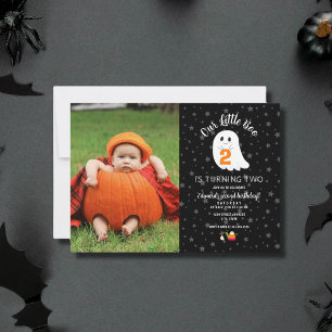 Invitation Photo Little Boo Turin 2 Halloween 2e Anniversaire