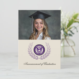 Invitation Photo Logo Annonces d'obtention du diplôme du coll