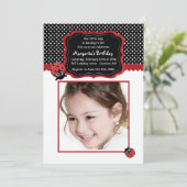 Invitation photo Lucky Ladybug (Debout devant)
