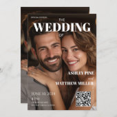 Invitation Photo Magazine Couverture Journal Mariage unique (Devant / Derrière)