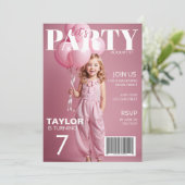 Invitation Photo Magazine Style Anniversaire de enfant Invita (Debout devant)