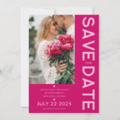 Invitation Photo Magenta moderne et audacieuse Enregistrer la (Devant)