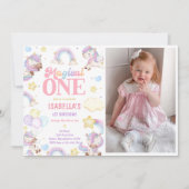 Invitation Photo Magical One Rainbow Unicorn 1er anniversaire (Devant)