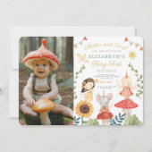 Invitation Photo Magique Fée enchantée Premier anniversaire (Devant)