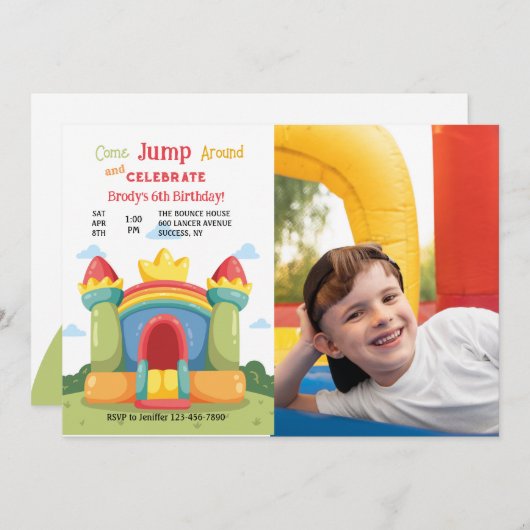 Invitation Photo Maison Gonflable (Devant / Derrière)