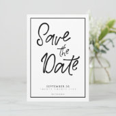 Invitation Photo manuscrite Black L Enregistrer La Date Invit (Debout devant)