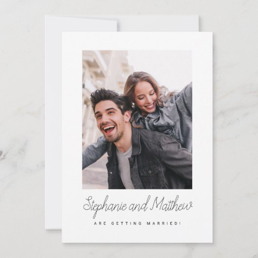 Invitation Photo manuscrite Black L Enregistrer La Date Invit (Dos)