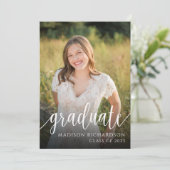 Invitation Photo manuscrite Partie de graduation de script (Debout devant)