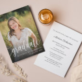 Invitation Photo manuscrite Partie de graduation de script