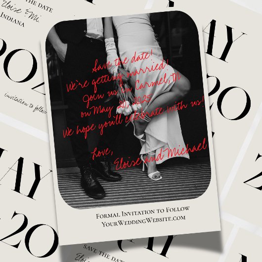 Invitation Photo manuscrite romantique moderne Enregistrer la