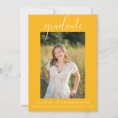 Invitation Photo manuscrite Script Gold Graduation (Devant)