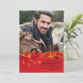 Invitation Photo Maple Leaf (Debout devant)