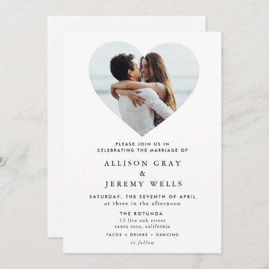 Invitation photo mariage (Devant / Derrière)