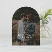 Invitation Photo Mariage Arché moderne Enregistrer la date (Debout devant)