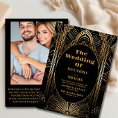 Invitation Photo Mariage Art déco géométrique