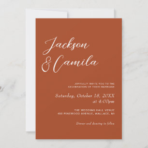 Invitation Photo Mariage Automnal Terracotta