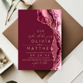 Invitation photo Mariage Boho Bourgogne moderne