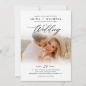 Invitation Photo Mariage Boho Design Moderne (Devant)