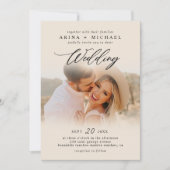 Invitation Photo Mariage Boho Design Moderne (Devant)