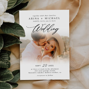 Invitation Photo Mariage Boho Design Moderne