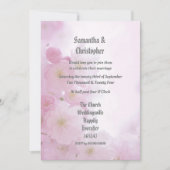 Invitation photo mariage campagnard à fleurs roses (Devant)