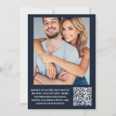 Invitation Photo Mariage céleste d'or bleu nuit (Dos)