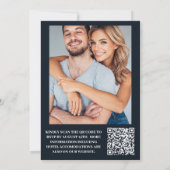 Invitation Photo Mariage céleste d'or bleu nuit (Dos)