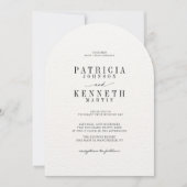 Invitation Photo Mariage d'arc texturé noir et blanc moderne (Devant)