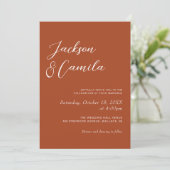 Invitation Photo Mariage de automne en terre cuite (Debout devant)