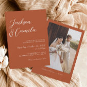 Invitation Photo Mariage de automne en terre cuite