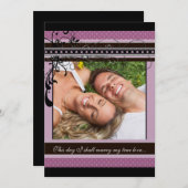 Invitation photo Mariage de Lilac Dots and Swirls (Devant / Derrière)