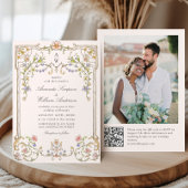 Invitation Photo Mariage de l'Ornat victorien Grace Floral Fr