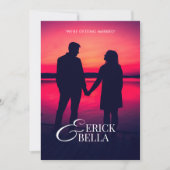 Invitation Photo mariage de shilouette romantique (Devant)