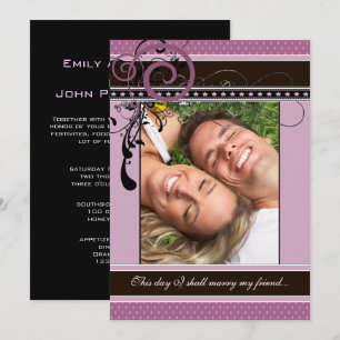 Invitation Photo Mariage des points et des torrents Lilac