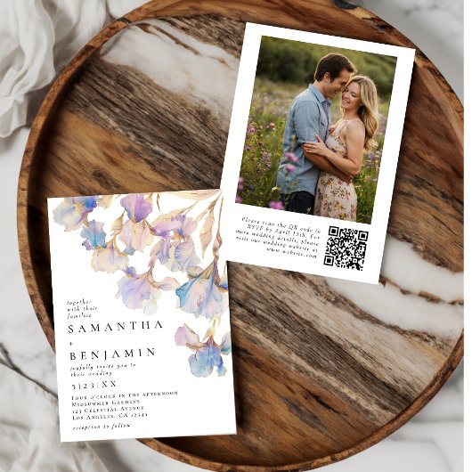 Invitation Photo Mariage du code QR Iris