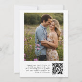 Invitation Photo Mariage du code QR Iris (Dos)