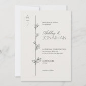 Invitation Photo Mariage du diviseur botanique moderne (Devant)