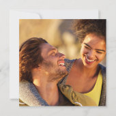 Invitation Photo Mariage du script de signature élégante bleu (Dos)