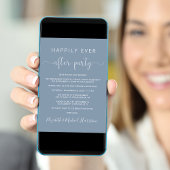Invitation Photo Mariage Dusty Blue Réception
