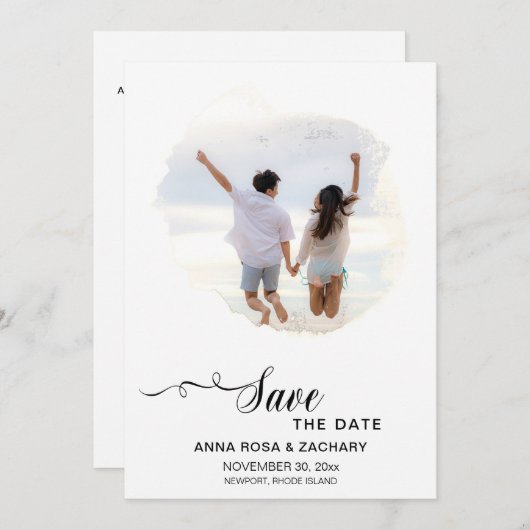 Invitation *~* Photo MARIAGE ENREGISTRER LA DATE - AR6 Websit (Devant / Derrière)