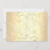 Invitation photo Mariage Floral Rouge et Or (Dos)