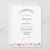 Invitation photo Mariage florale simple et colorée (Devant)