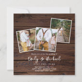 INVITATION PHOTO MARIAGE INVITE LE CARRÉ RUSTIQUE DE BAIN EN  (Devant)